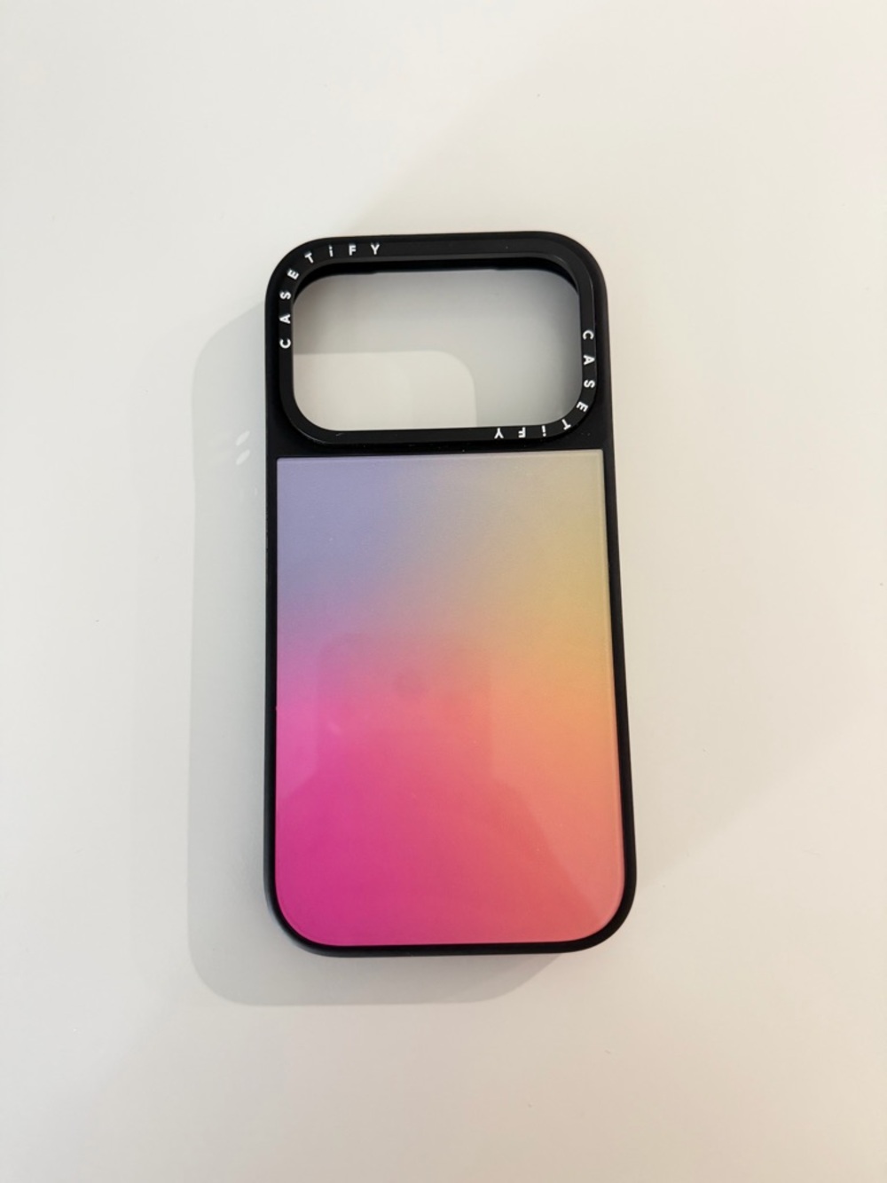 Casetify Pink Purple Yellow Ombre iPhone 17 pro Case with Black Frame